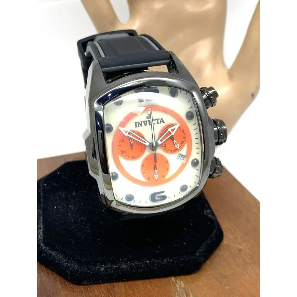 Invicta Men's Watch 10288 Lupah Quartz Ceramic Case Black Rubber Strap 47mm